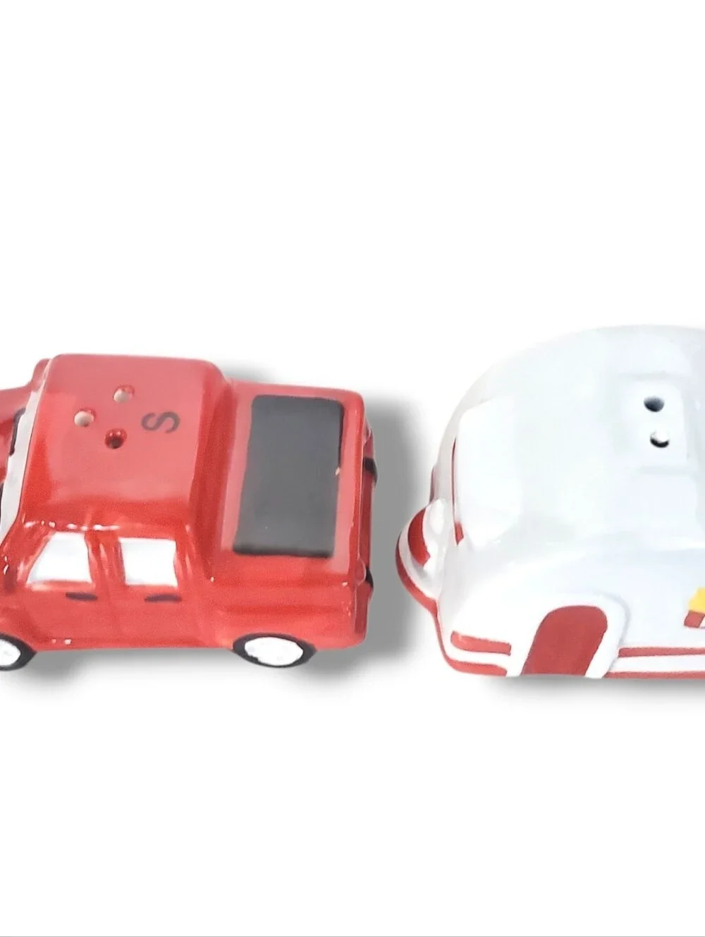 Red Truck and Trailer Camper Salt Pepper Shakers Ceramic Kitchen Home RV Gift